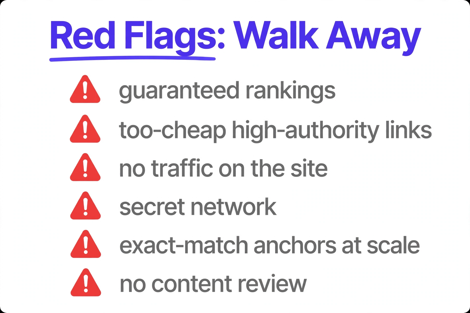 Red flags checklist